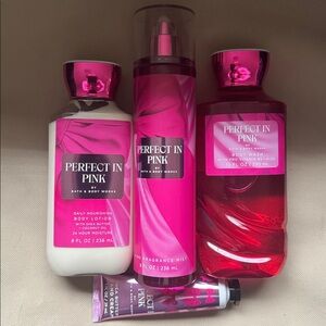 BBW Perfect in Pink Set Bundle Lot Body Wash Mist Cream Lotion Bath & Body Works